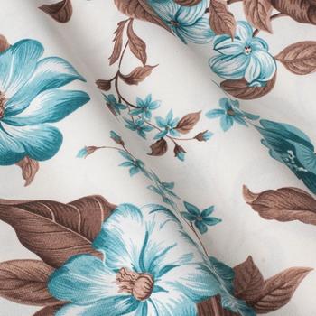 Ткань для штор LD Бело-голубые цветки на стебельках 081454v4