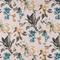 Ткань для штор LD Колибри с серо-васильковыми цветами 160145v60