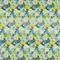 Ткань для штор LD Акварельные бежево-желтые и голубые цветы 400300v2