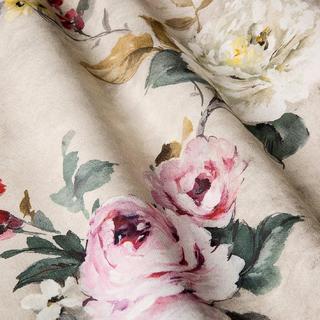 Ткань для штор LD Розовые и молочные розы на пастельном фоне 400342v‎2