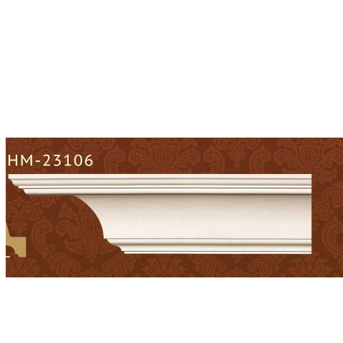 Плинтус потолочный полиуретановый HM-23106 Classic Home