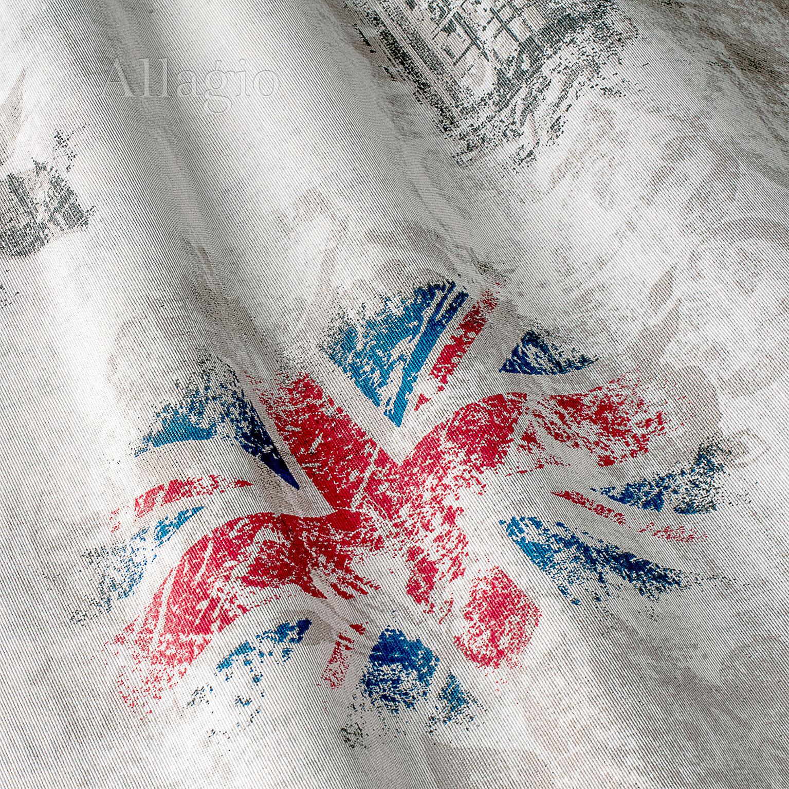 Ткань для штор в детскую британский флаг LD 400240